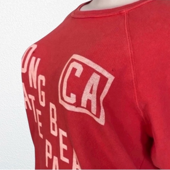 NEW Retro Brand Anthropologie Long Beach CA Skate Patrol Sweatshirt Red XS - Picture 5 of 10